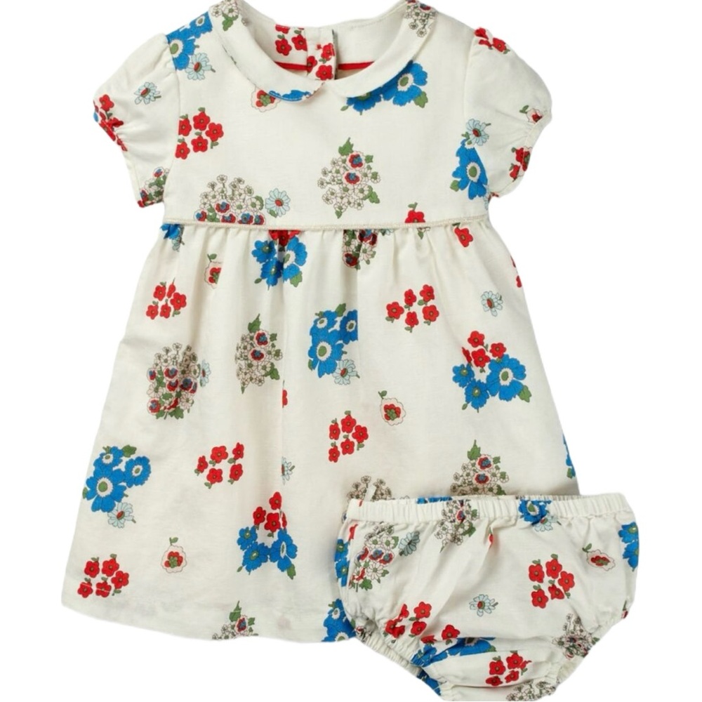 Mini Boden Dress with Matching bloomers Posey Pattern size 18-24 Months NWOT